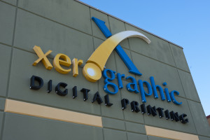 Xerographic Digital Printing sign close up